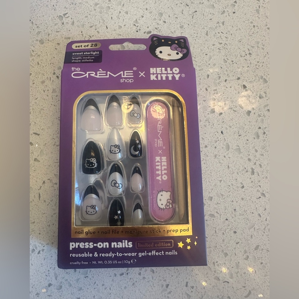 New in Box The Crème Shop Sanrio Hello Kitty Press on Nails Sweet Starlight Moon